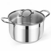 Kirecoo 8qt stockpot with visible lid for easy heat control during boiling