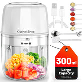 KitchekShop Electric Garlic Chopper 300ml, quick garlic and spice prep.