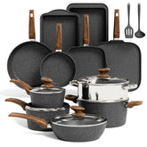 Kitchen Academy induction 17-piece set displayed for versatile meals