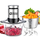 Kitchen in the box food processor with 8-cup glass bowl for quick chopping