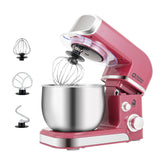 Kitchen in the box stand mixer, purplish-red, compact design for small kitchens.