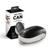 Kitchen Mama One-To-Go opens cans with one touch, delivering smooth edges and hands-free convenience.