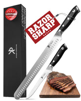 Kitchen Perfection brisket knife 12-inch blade for clean, professional slicing.