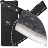 Kitchen perfection 7-inch meat cleaver blade close-up for precise cuts.