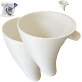 KitchenAid flour funnel attachment enhances stability for mess-free pouring into the bowl.
