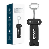 KITCHENDAO 3-in-1 wing corkscrew with foil cutter in action for wine opening
