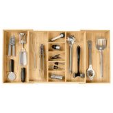 KitchenEdge adjustable drawer organizer in a compact drawer for utensils