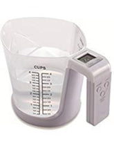 KitchenMetrics digital kitchen scale with measuring cup display for precise, easy ingredient weighing