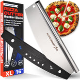 KitchenStar 16-Inch Pizza Cutter Rocker Blade cuts through crust with precision