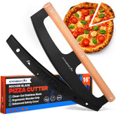 KitchenStar pizza cutter rocker blade slices crusts with razor precision.