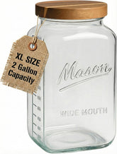 kitchentoolz 2 gallon glass mason jar with wide mouth for easy pouring