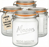 kitchentoolz half-gallon mason jar with airtight lid for freshness and easy pouring