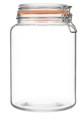 Kitchentoolz large gallon glass jar with wide mouth for easy measuring and pouring.