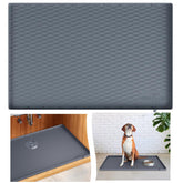 Kitchen Trove premium under-sink mat with thick edges protecting cabinets.