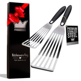 Kitchenware King professional fish spatula large edge for delicate turning and lifting
