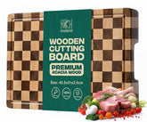 Kitchletic Checkered Cutting Board in acacia wood for durable daily prep surface.