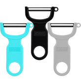 KITCHPOWER Original Vegetable Peeler gray 3-pack for precise peeling with minimal waste.