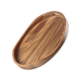 KITEISCAT Acacia tray with handles on round surface for versatile serving.
