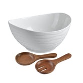 KITEISCAT ceramic oval salad bowl on table with elegant design