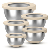 KITEISCAT stainless steel mixing bowls with airtight lids for outdoor dining and secure storage