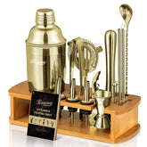 KITESSENSU cocktail shaker stand in champagne gold keeps your bar organized and stylish.