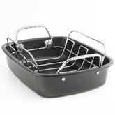KITESSENSU large roasting pan with rack for even roasting and easy lift.