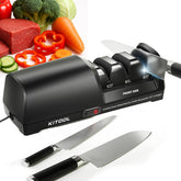 KITOOL electric knife sharpener dual-sided system for balanced blade edges.