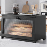 Kitsure bread box with flat-top for extra counter space and easy access.