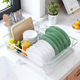 Kitsure dish drying rack on a white countertop, compact and space-saving