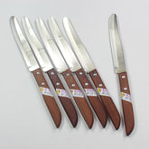 Kiwi 502 Thai Kitchen steak knives, blade close-up, showing sharp stainless steel edges for clean cuts