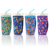 KJQJLY 4-pack iced coffee sleeve neoprene keeps drinks cold