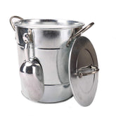 KL ice bucket with lid and scoop keeps ice ready for parties.