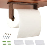 Klleyna wood paper towel holder under cabinet highlights sturdy base and seamless tearing.