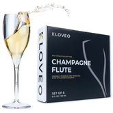 KLOVEO champagne flutes set of six for elegant indoor or outdoor toasting