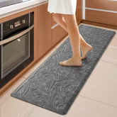 KMAT kitchen mat anti-fatigue cushion supports comfortable standing while cooking.