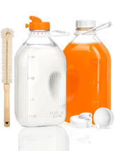 KMIGRUAN 2QT glass milk bottle with lid for fresh milk storage and easy pouring.