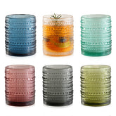 KMIGRUAN hobnail glass set in blue, ideal for stylish cocktails and daily hydration