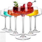 KMIGRUAN hand-blown crystal martini coupe glasses set of 6 for premium entertaining.