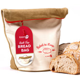 KNEADACE bread bag roll-top open shows adjustable size for any loaf