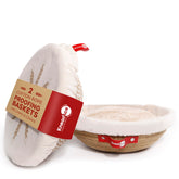KNEADACE cotton rope banneton round set shows breathable proofing for even rise.