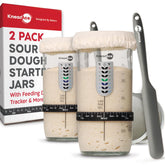 KNEADACE sourdough starter jar with wide mouth for easy feeding and cleaning