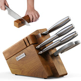 KnifeSaga 8-piece knife block with organized storage for quick access