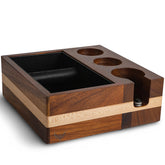 KNODOS espresso knock box with 54mm tamping station for tidy pucks and easy disposal