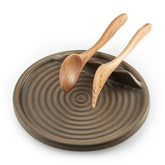 KOKUNKA spoon rest on stovetop keeps utensils organized and reduces mess with durable ceramic design