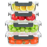 KOMUEE 52oz glass meal container with airtight lid for meal prep