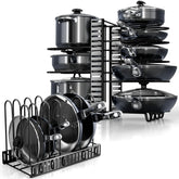 KOMFORA organizer front view shows compact under-cabinet setup for easy access.