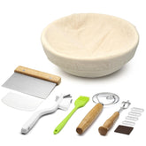 Komlyar Banneton bread proofing basket with linen liner for perfect fermentation and spiral shaping