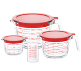 KOMUEE glass measuring cups 5oz with clear markings for precise kitchen prep.
