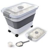 Komzon collapsible rice container with clear lid for quick content checks.