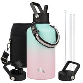 Konokyo 64-oz insulated bottle with straw for on-the-go hydration.